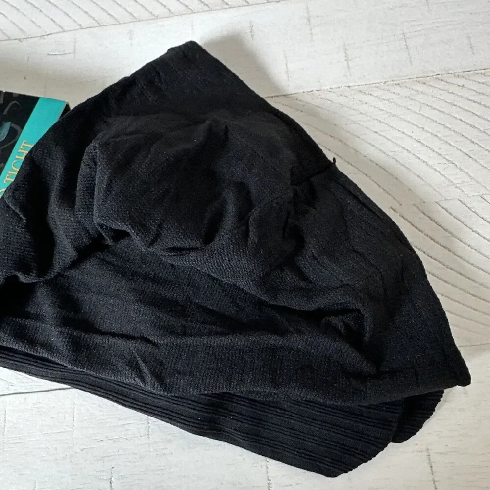 Hanes L'eggs‎ Wear Hosiery Textured Tights Pantyhose Black Size B Vintage Unused